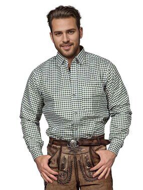 Men’s Green Oktoberfest Shirt  German Bavarian Casual Style